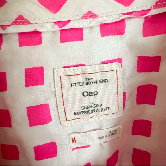 Gap bright pink button down shirt Sz. M - Picture 5 of 7